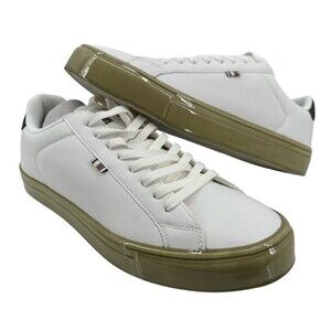 BEN SHERMAN Men's size 12D Crowley NEW White Leather & Army Green Suede Sneakers